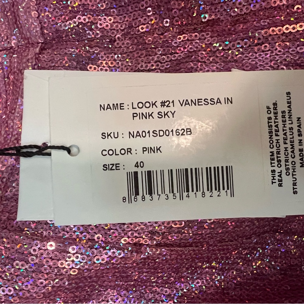 The New Arrivals Ilykaz Ozel - Vanessa Feather Sequin Mini Dress| Size 40 - Picture 4 of 4